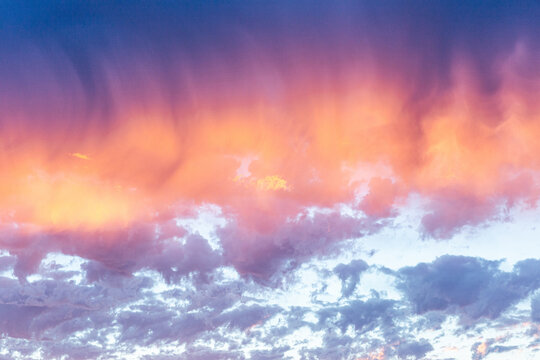 Stunning purple clouds at sunset