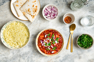 Moroccan red bean and rice stew 