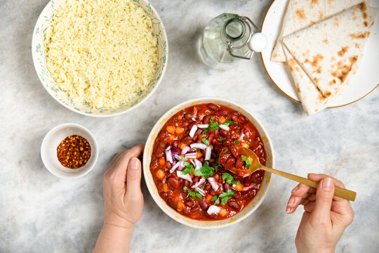 Moroccan red bean and rice stew 