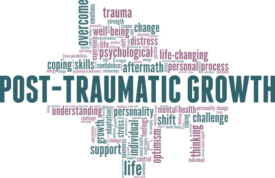 Post-Traumatic Growth vector illustration word cloud isolated on a white background.