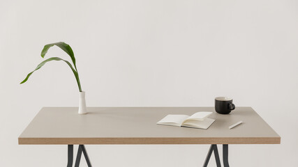 Minimalist desk scene