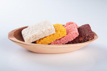 Coconut candy coconut, Brazilian sweet on white background