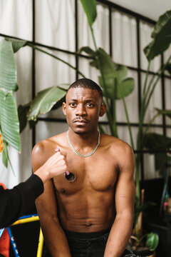 Black male model makeup