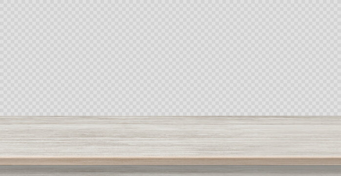 Large Table Top Solid Wood Texture, Transparent Background - Vector