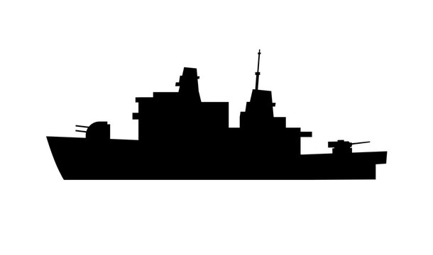 recommend clip art: Single of silhouettes of warships for design and