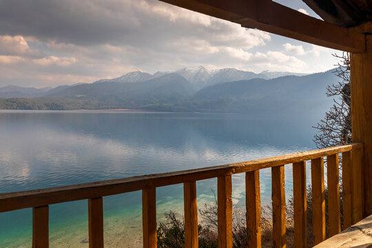 Rara lake from a view tower.