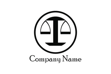 Flat simple logo of Balance Scale representation to justice legal lawyer company or equivalence law