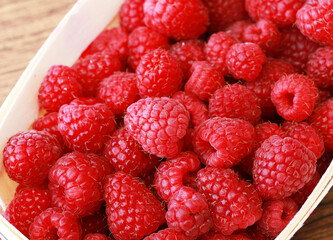 Raspberry close-up. Excellent breakfast for a healthy diet.