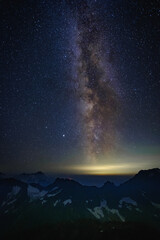 Fototapeta na wymiar the milky way from up in the mountains