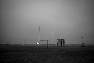 A small town football field on the prairies.