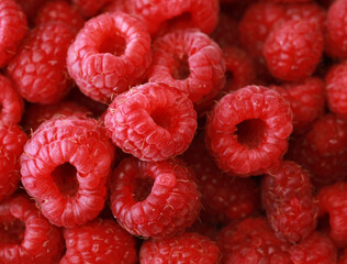 Raspberry close-up. Great breakfast to start the day.