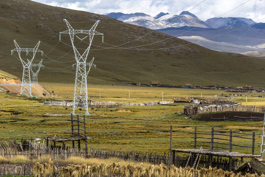 Green energy sources transmission tower