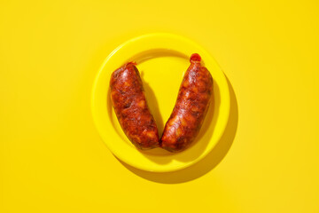 spanish chorizos in a plate