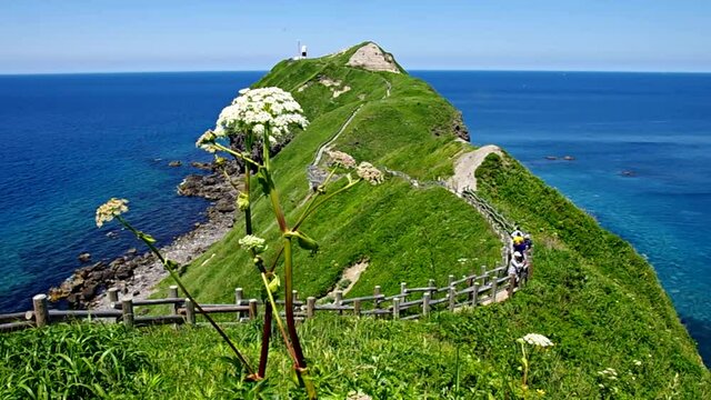 神威岬の青い海と空