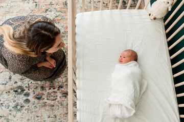 Mom talks to her baby