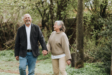 Happy, Smiling Couple in Forest
