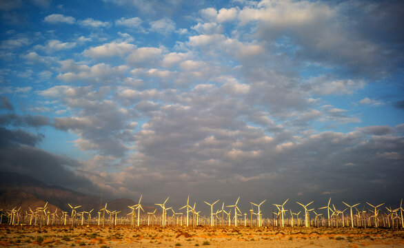 Power windmills in the desert.
