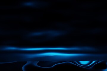 Glow blue light effect on dark blue background. 3D  rendering.