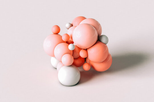 Pink bubbling abstract render