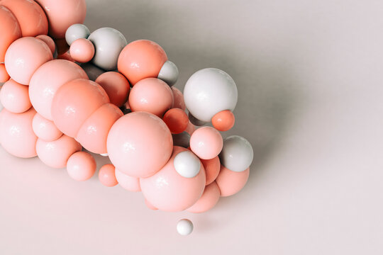 Pink bubbling abstract render