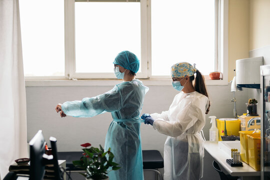 Two Doctors Working In Hospital