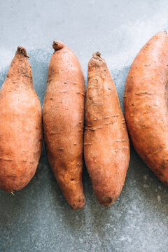 Raw sweet potatoes