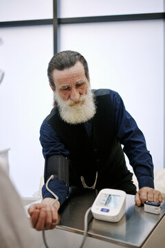Man checking his health status before receive vaccine 