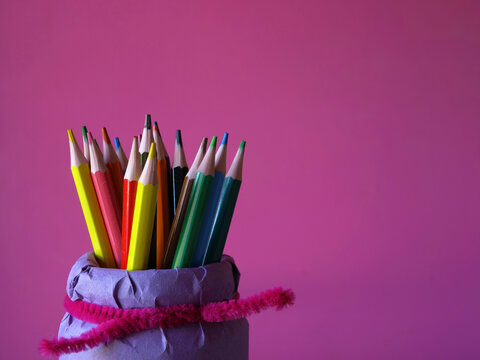 Pencils In A Homemade Holder