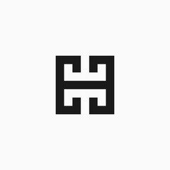 CHC letter logo design in square