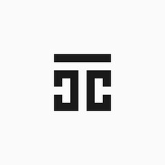CTC letter logo design in square