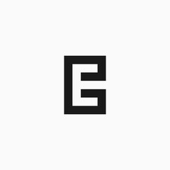 TE letter logo design in square