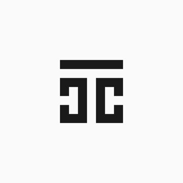 CTC letter logo design in square
