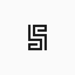 SS letter logo design in square