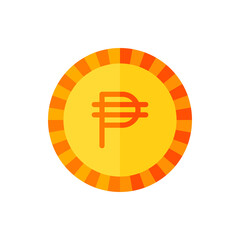 Philippine Peso, Money, Coin Flat Icon Logo Illustration Vector Isolated. Finance and Currency Icon-Set. Suitable for Web Design, Logo, App, and Upscale Your Business.
