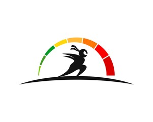 Running ninja with black colors and speedometer on the top © Jefry Maviskho