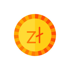 Polish Zloty, Money, Coin Flat Icon Logo Illustration Vector Isolated. Finance and Currency Icon-Set. Suitable for Web Design, Logo, App, and Upscale Your Business.