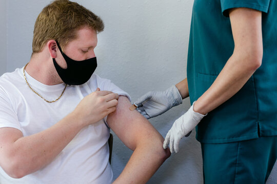 A Patient Receives a Bandage