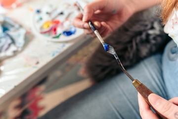 Painting brush and knife