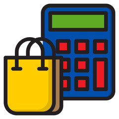 Obraz premium calculator color line style icon