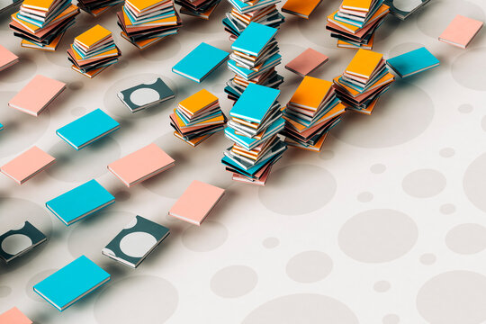 Colorful books - 3D render