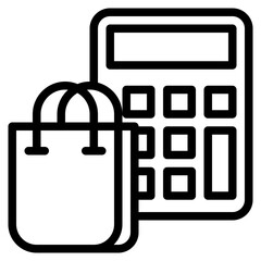 calculator outline style icon