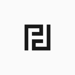 FD letter logo design in square