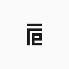 FE letter logo design in square