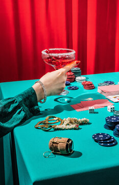 Stylish casino poker table