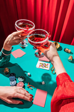 Stylish casino poker table/cocktail party