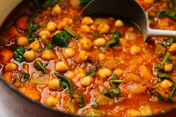 Chickpea stew closeup