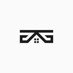 GAG letter logo design in square