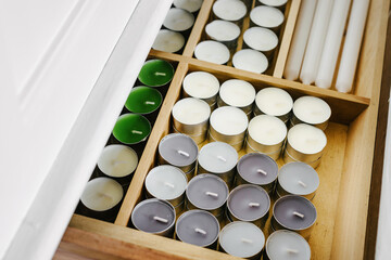 candles in drawer