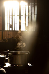 cooking pot on the kitchen