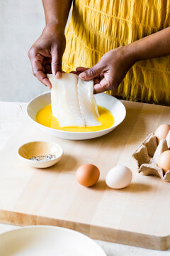 Woman in kitchen cooking